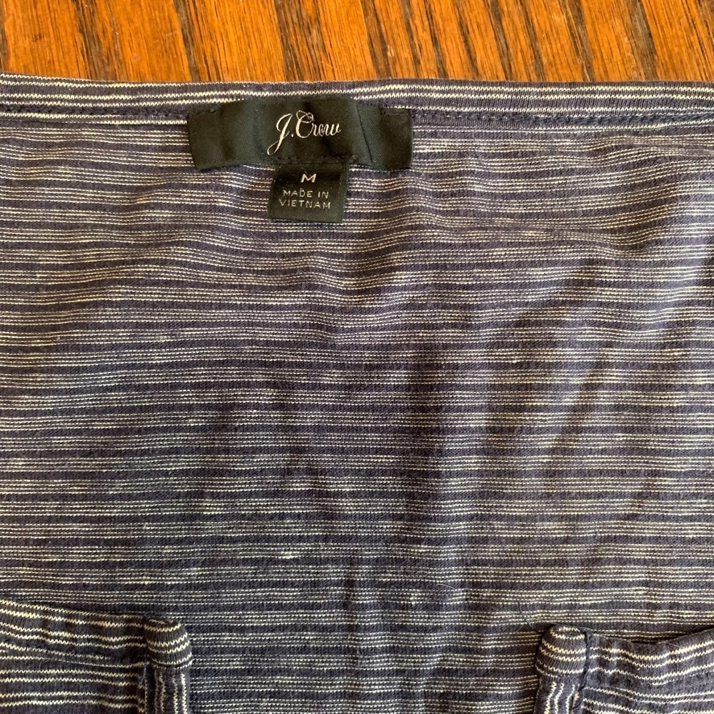 J Crew & Caslon Striped Linen Blend V-Neck T-Shirt Bundle Blue White Medium - Picture 7 of 11